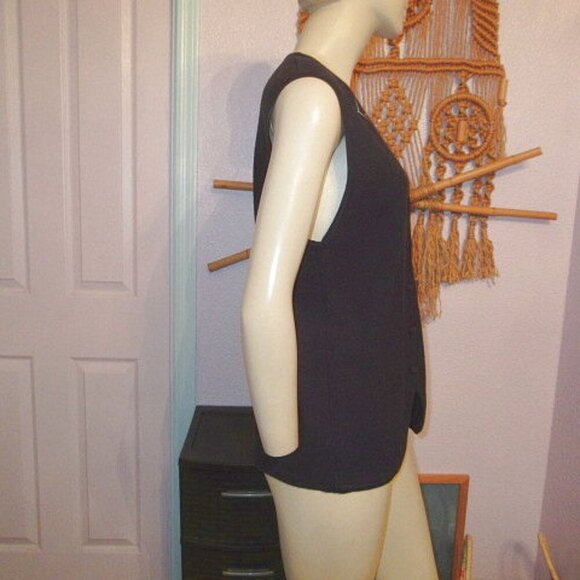 Vtg Christine Alexander Cardigan Sweater Vest Size L Rhinestones Knit Sleeveless - Picture 6 of 12